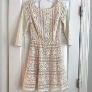 As U Wish Cream Lace Dress S